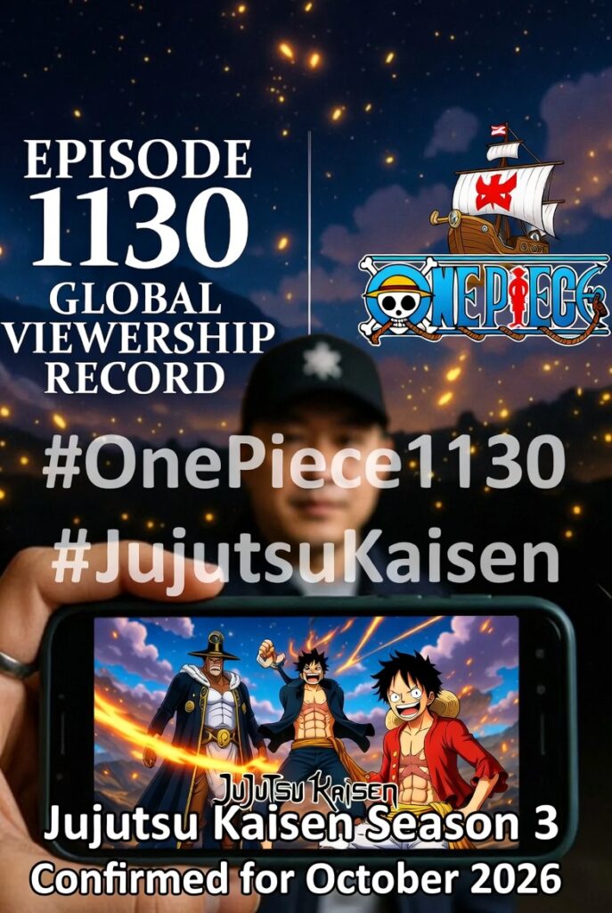 Berita Anime Terkini – 5 Maret 2026 One Piece Episode 1130 Pecah Rekor Viewership Global, Jujutsu Kaisen Season 3 Diumumkan Tayang Oktober 2026